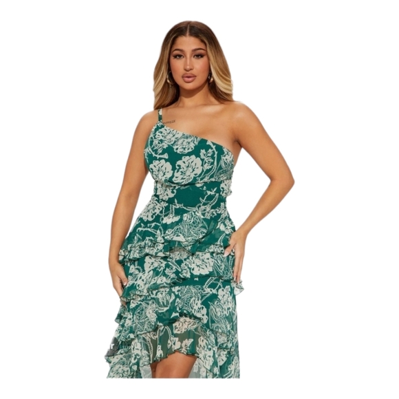 Fashion Nova Green Floral Maxi Dress - Picture 5 of 9